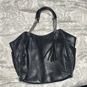 Michael Kors Black Leather Tote Bag